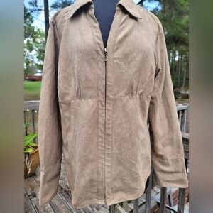 Beige Faux Suede Jacket